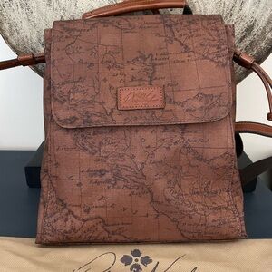 Patricia Nash Ariano Brown Map Print backpack